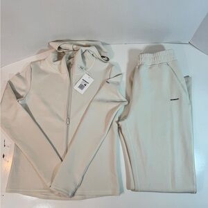Second Left - Cream Full Zip Hoodie and Jogger Set New with Tags